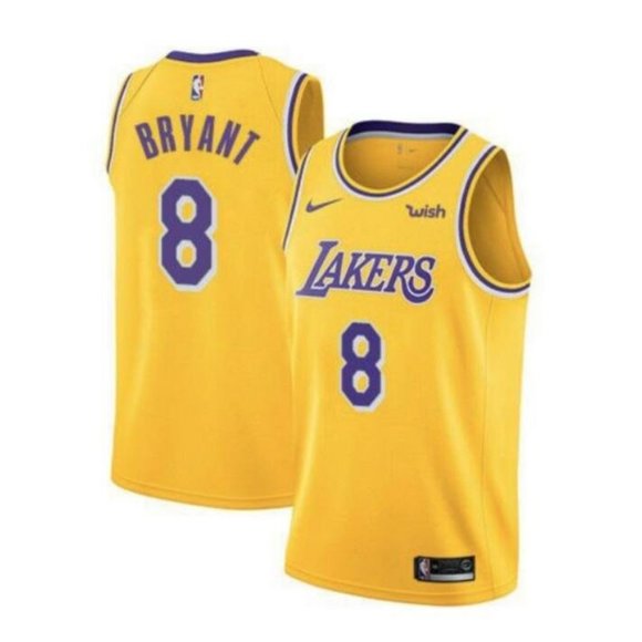 Men's Los Angeles Lakers #8 Kobe Bryant Yellow NBA Stitched Jersey